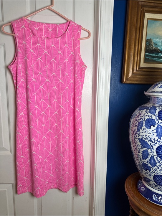 MAHI GOLD Dresses & Skirts - Mahi Gold Pink & White Short Docksider Dress in Nylon & Spandex Size M
